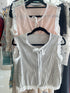 Stripes Lacey Border Tops